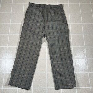 Mnml Wide Leg Plaid Chino Pants Size 34x30 Preppy Trousers
